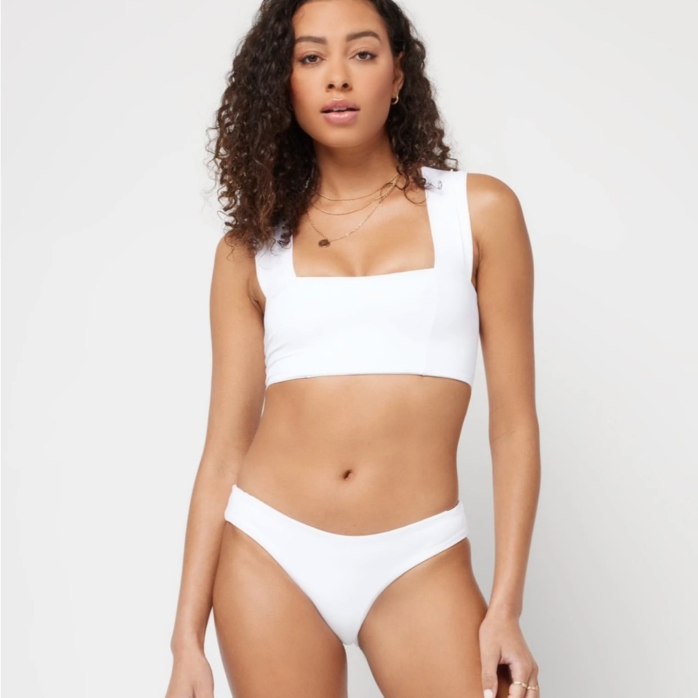 L*Space Sandy Bikini Bottom - White - NWT